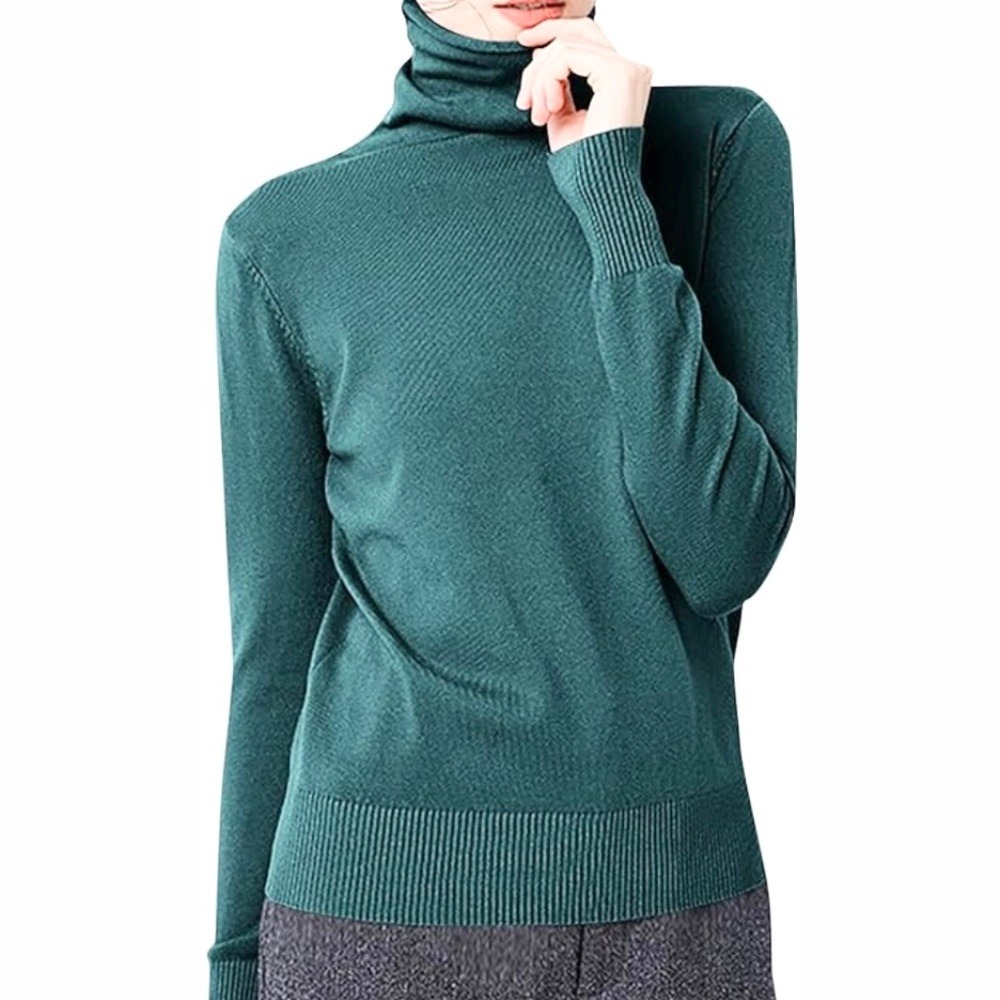 Banana Republic 100% Merino Wool Ribbed Turtle-Neck Sweater Xxl Green
